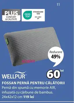 JYSK WELLPUR Fossan pernă pentru călătorii Ofertă