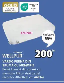 JYSK WELLPUR Vardo pernă din spumă cu memorie Ofertă
