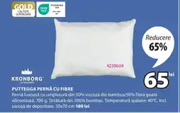 JYSK Puttegga pernă cu fibre Ofertă
