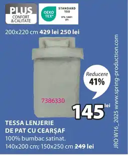 JYSK Tessa lenjerie de pat cu cearşaf Ofertă