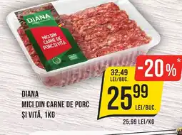 Mega Image DIANA Mici din carne de porc şi vită Ofertă