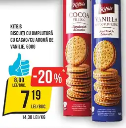 Mega Image KITBIS Biscuiti cu umplutură cu cacao/cu aromă de vanilie Ofertă