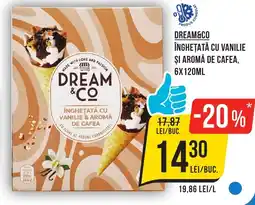 Mega Image DREAM &CO Înghețată cu vanilie şi aromă de cafea Ofertă