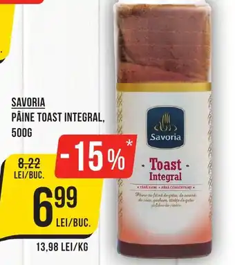 Mega Image SAVORIA Pâine toast integral Ofertă