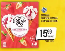 Mega Image DREAM&CO Înghețată cu frișcă şi căpşuni Ofertă