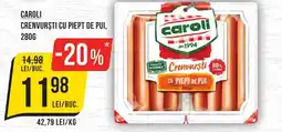 Mega Image CAROLI Crenvurști cu piept de pui Ofertă