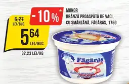 Mega Image MONOR Brânză proaspătă de vaci, cu smântână, făgăraș Ofertă