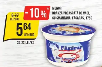 Mega Image MONOR Brânză proaspătă de vaci, cu smântână, făgăraș Ofertă