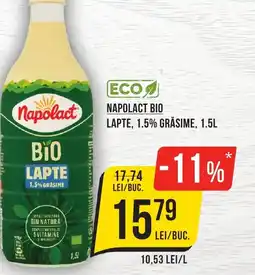 Mega Image Napolact bio lapte, 1.5% grasime Ofertă