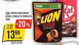 Mega Image Lion, cereale wild crush/ kitkat, cereale cu ciocolată Ofertă