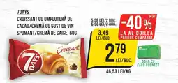 Mega Image 7DAYS Croissant cu umplutură de cacao/cremă cu gust de vin spumant/cremă de caise Ofertă