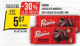 Mega Image POIANA Ciocolată amăruie/ 65% cacao/cu alune Ofertă