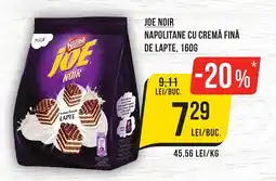 Mega Image JOE NOIR Napolitane cu cremă fină de lapte Ofertă