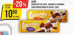 Mega Image LACMI Ciocolată cu lapte, arahide şi caramel Ofertă