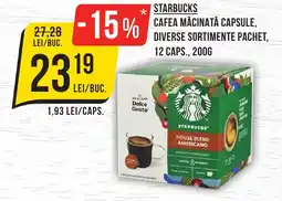 Mega Image STARBUCKS Cafea măcinată capsule Ofertă