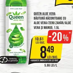 Mega Image QUEEN ALOE VERA Băutură răcoritoare cu aloe vera/zero zahăr/aloe vera şi mango Ofertă