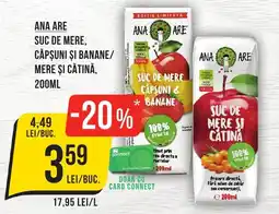 Mega Image ANA ARE Suc de mere, căpşuni și banane/ mere şi cătină Ofertă