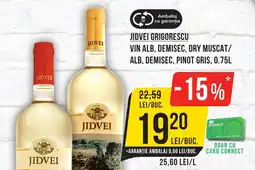 Mega Image Jidvei grigorescu vin alb, demisec, dry muscat/ alb, demisec, pinot gris Ofertă