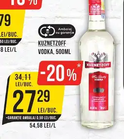 Mega Image KUZNETZOFF Vodka Ofertă