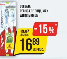 Mega Image Colgate periuță de dinți, max white medium Ofertă