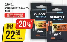 DURACELL Baterii optimum, aaa/aa, 4 buc.