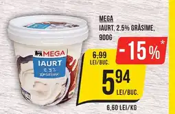 Mega Image Mega iaurt, 2.5% grasime Ofertă