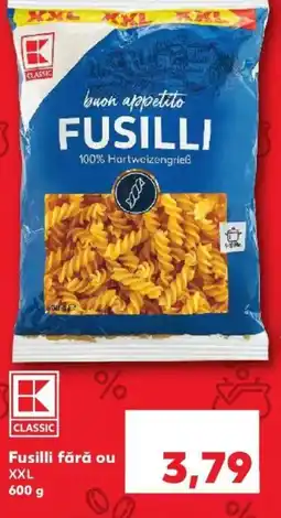 Kaufland Fusilli fără ou XXL Ofertă