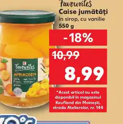 Kaufland Caise jumătăți în sirop, cu vanilie Ofertă