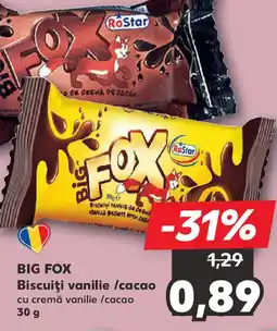 Kaufland BIG FOX Biscuiţi vanilie /cacao Ofertă