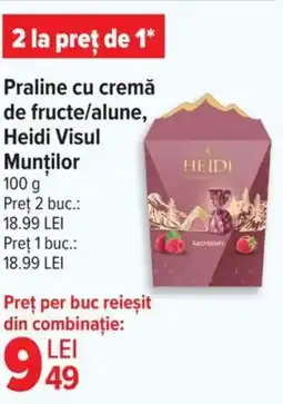 Carrefour Praline cu cremă de fructe/alune, Heidi Visul Munţilor Ofertă