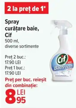 Carrefour Spray curăţare baie, Cif Ofertă