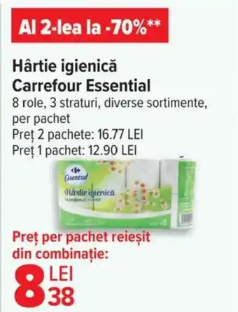 Carrefour Hârtie igienică Carrefour Essential Ofertă