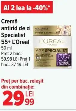 Carrefour Cremă antirid de zi Specialist 55+ L'Oreal Ofertă
