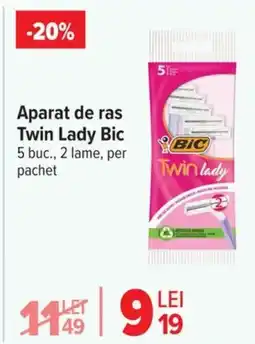 Carrefour Aparat de ras Twin Lady Bic Ofertă