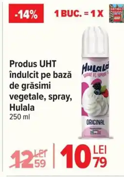 Carrefour Produs UHT îndulcit pe bază de grăsimi vegetale, spray, Hulala Ofertă