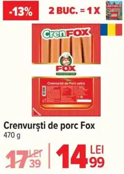 Carrefour Crenvursti de porc Fox Ofertă