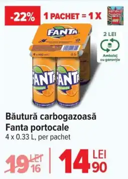 Carrefour Băutură carbogazoasă Fanta portocale Ofertă