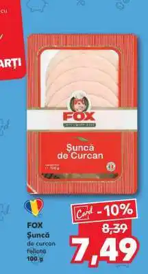 Kaufland FOX Șuncă de curcan feliată 100 g Ofertă
