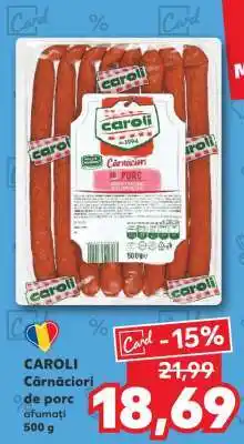 Kaufland CAROLI Cârnațiori de porc afumați 500 g Ofertă