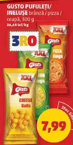 Penny Gusto pufuleti/ ineluse brânzǎ/pizza/ ceapă Ofertă