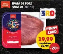 Penny Spată de porc fără os Ofertă