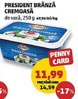 Penny President brânză cremoasă Ofertă