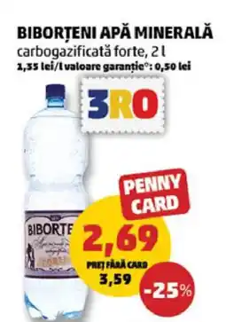 Penny Biborțeni apă minerală carbogazificatǎ forte Ofertă