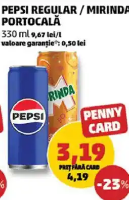 Penny Pepsi regular/mirinda portocală Ofertă