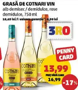 Penny Grasă de cotnari vin alb demisec/demidulce, rose demidulce Ofertă