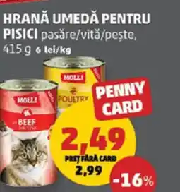 Penny Hrană umedă pentru pisici pasǎre/vitǎ/peşte Ofertă