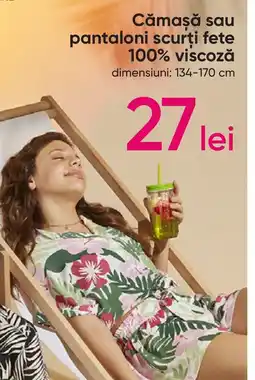 Pepco Cămașă sau pantaloni scurţi fete 100% viscoză Ofertă