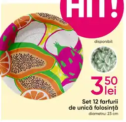 Pepco Set 12 farfurii de unică folosinţă Ofertă