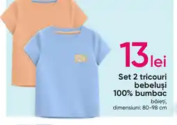 Pepco Set 2 tricouri bebeluşi 100% bumbac Ofertă