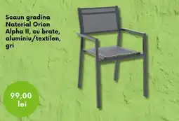 Leroy Merlin Scaun gradina Naterial Orion Alpha II, cu brate, aluminiu/textilen, gri Ofertă